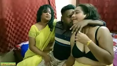 Play Scared Indian Bengali Boy's Threesome with Two MILF Bhabhi!